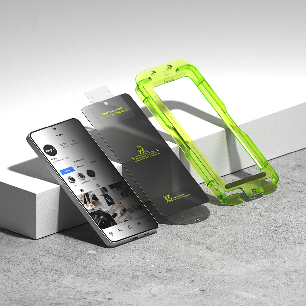 Προστατευτική Μεμβράνη Οθόνης Ringke Easy Slide για Samsung Galaxy S26, Ενισχυμένο Γυαλί, Πλήρης Κόλληση, Σετ 2 τεμαχίων, Μαύρη