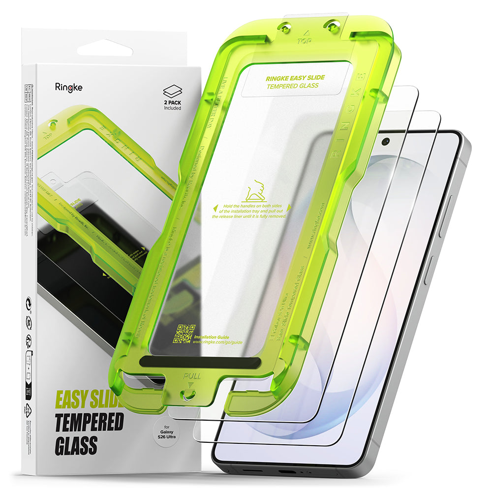 Προστατευτική Μεμβράνη Οθόνης Ringke Easy Slide για Samsung Galaxy S26 Ultra S948, Ενισχυμένο Γυαλί, Πλήρης Κόλληση, Σετ 2 τεμαχίων