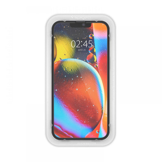 Προστατευτική Μεμβράνη Οθόνης Spigen GlastR Align Master για Apple iPhone 17e / 16e / 14 / 13 Pro, Ενισχυμένο Γυαλί, Πλήρης Κόλληση, Μαύρη AGL03725