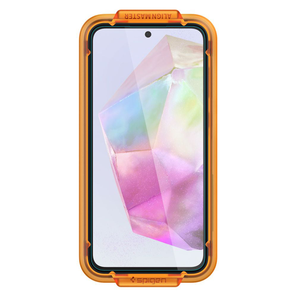 Προστατευτική Μεμβράνη Οθόνης Spigen GlastR Align Master για Samsung Galaxy M35 / A35 5G A356, Ενισχυμένο Γυαλί, Πλήρης Κόλληση, Σετ 2 Τεμαχίων AGL07772