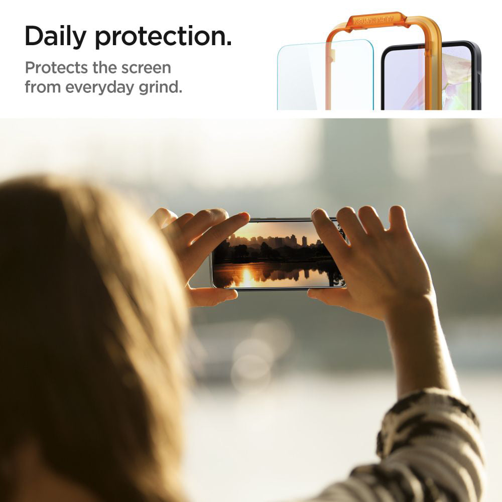 Προστατευτική Μεμβράνη Οθόνης Spigen GlastR Align Master για Samsung Galaxy M35 / A35 5G A356, Ενισχυμένο Γυαλί, Πλήρης Κόλληση, Σετ 2 Τεμαχίων AGL07772