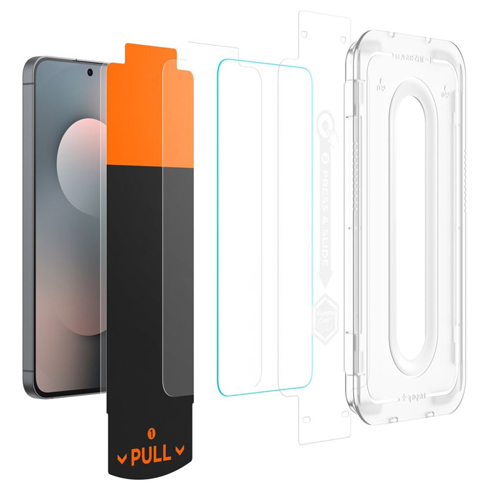 Προστατευτική Μεμβράνη Οθόνης Spigen GlastR EZ FIT Pro HD για Samsung Galaxy S25 FE, Ενισχυμένο Γυαλί, Full Glue AGL10203