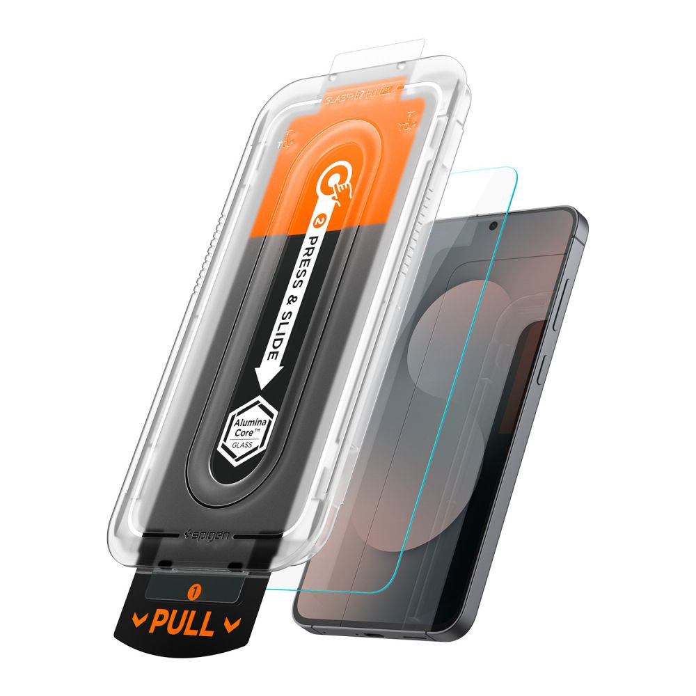 Προστατευτική Μεμβράνη Οθόνης Spigen GlastR EZ FIT Pro HD για Samsung Galaxy S25 FE, Ενισχυμένο Γυαλί, Full Glue AGL10203