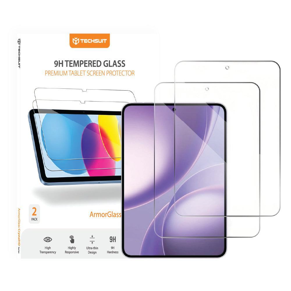 Προστατευτική μεμβράνη οθόνης Techsuit ArmorGlass CrystalHD για Oppo Pad Mini, Θωρακισμένο Γυαλί, Πλήρης Κόλλα, Σετ 2 τεμαχίων