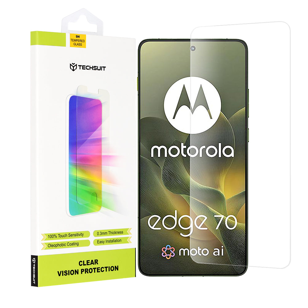 Προστατευτική Μεμβράνη Οθόνης Techsuit Clear Vision για Motorola Edge 70, Ενισχυμένο Γυαλί, Full Glue