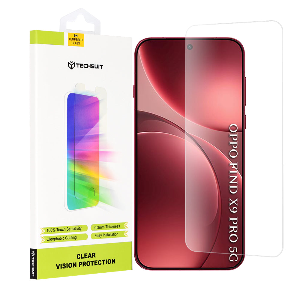 Προστατευτική Μεμβράνη Οθόνης Techsuit Clear Vision για Oppo Find X9 Pro, Ενισχυμένο Γυαλί, Full Glue