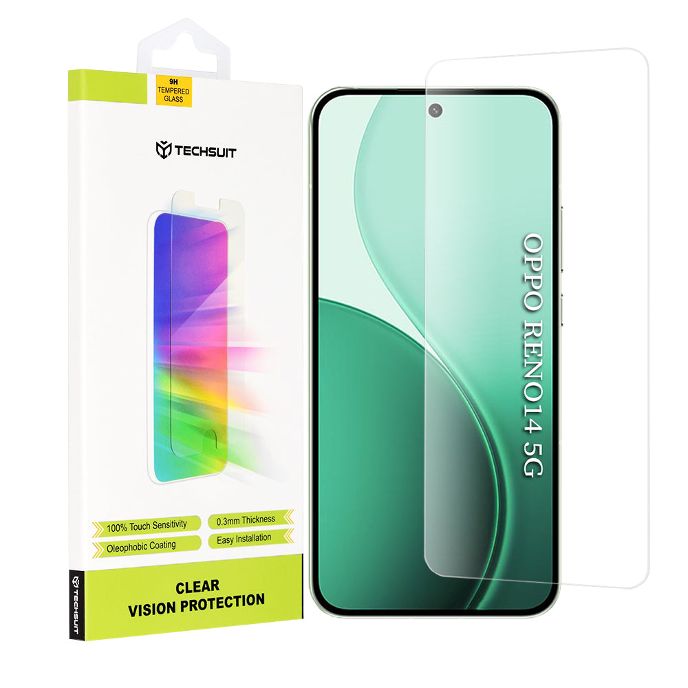 Προστατευτική Μεμβράνη Οθόνης Techsuit Clear Vision για Oppo Reno14, Ενισχυμένο Γυαλί