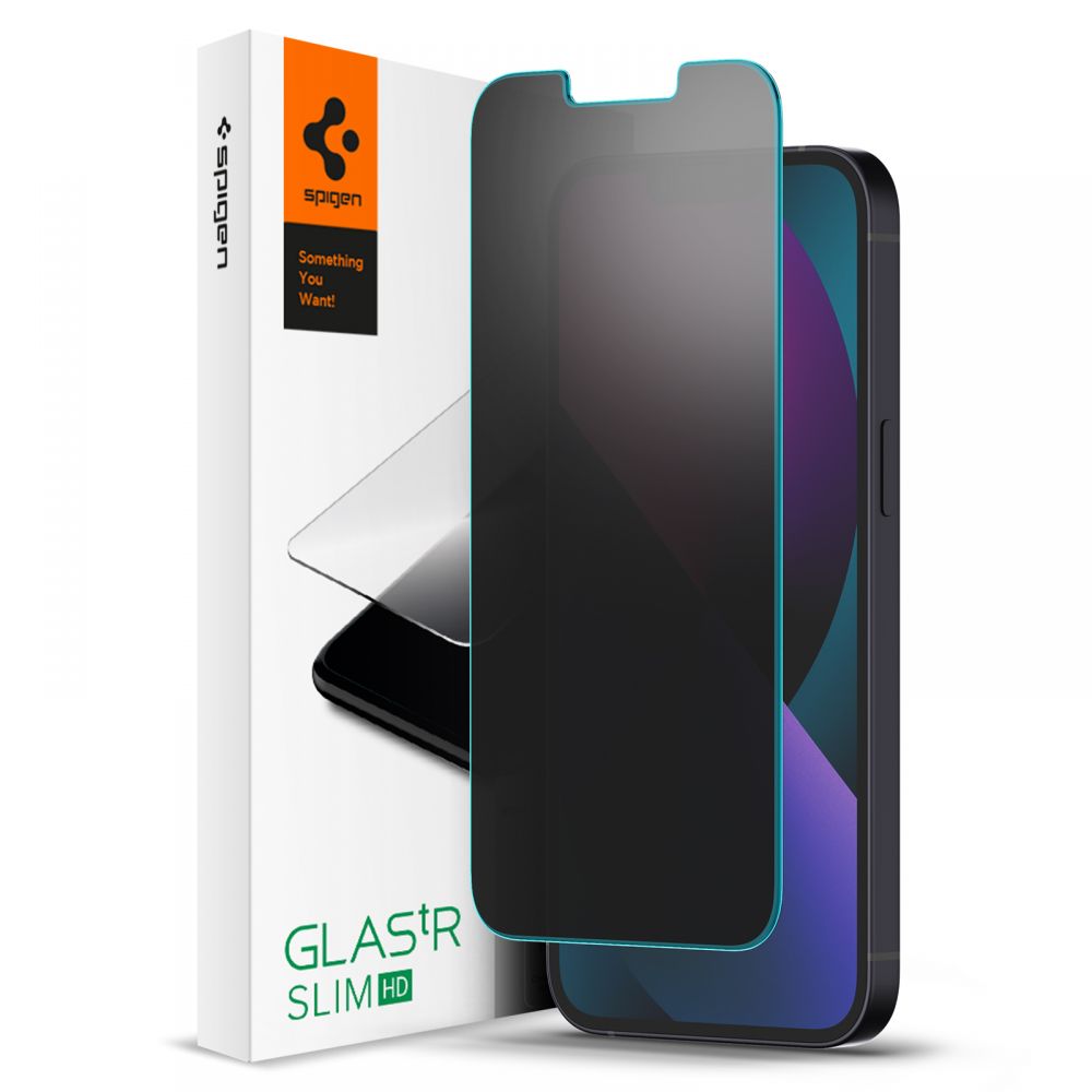 Προστατευτική Μεμβράνη Οθόνης Privacy Spigen GlastR Slim για Apple iPhone 17e / 16e / 14 / 13 Pro, Ενισχυμένο Γυαλί, Πλήρης Κόλληση AGL03393