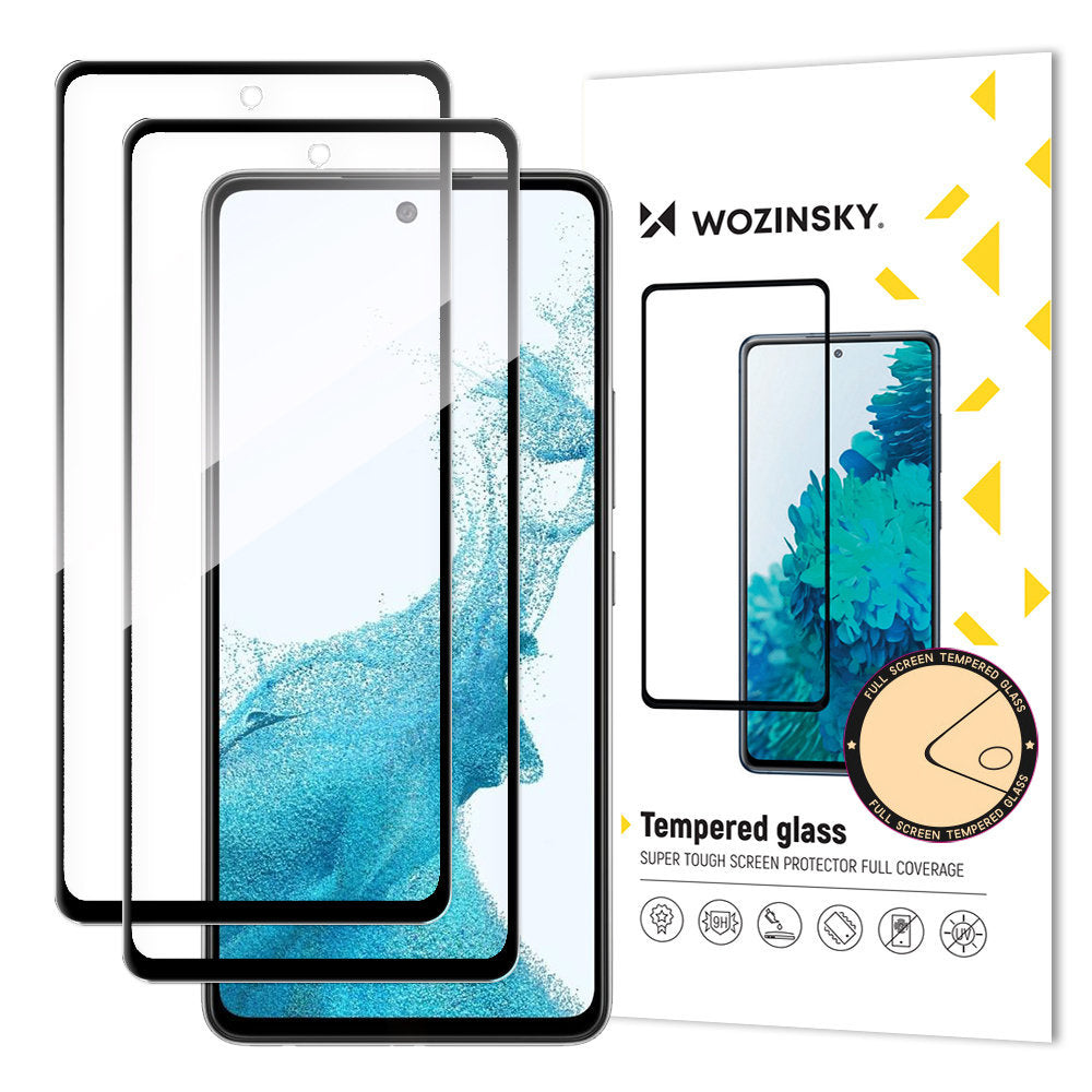 Προστατευτική Μεμβράνη Οθόνης WZK για Samsung Galaxy A53 5G A536, Ενισχυμένο Γυαλί, Πλήρης Κόλληση, Σετ 2 τεμαχίων, Μαύρη