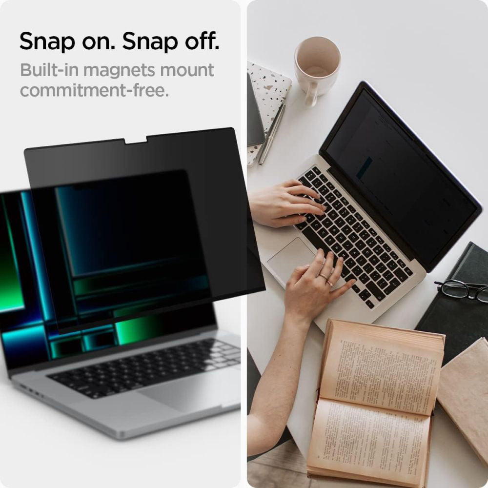 Προστατευτικό Φιλμ Οθόνης Privacy Spigen Safe View Magnetic για Apple MacBook Pro 14inch (2022) / (2024) / (2023) / (2021), Πλαστικό AFL06158