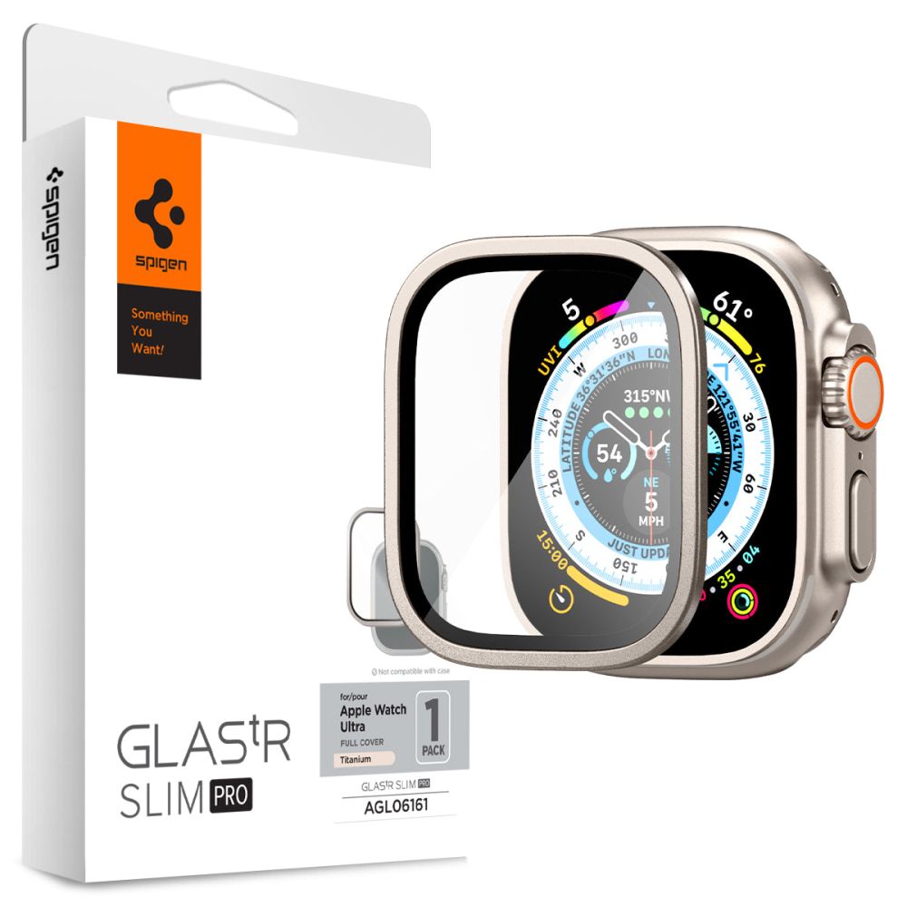 Προστατευτική Μεμβράνη Spigen Glastr Slim Pro για Apple Watch Ultra Series, Ενισχυμένο Γυαλί, Γκρι AGL06161