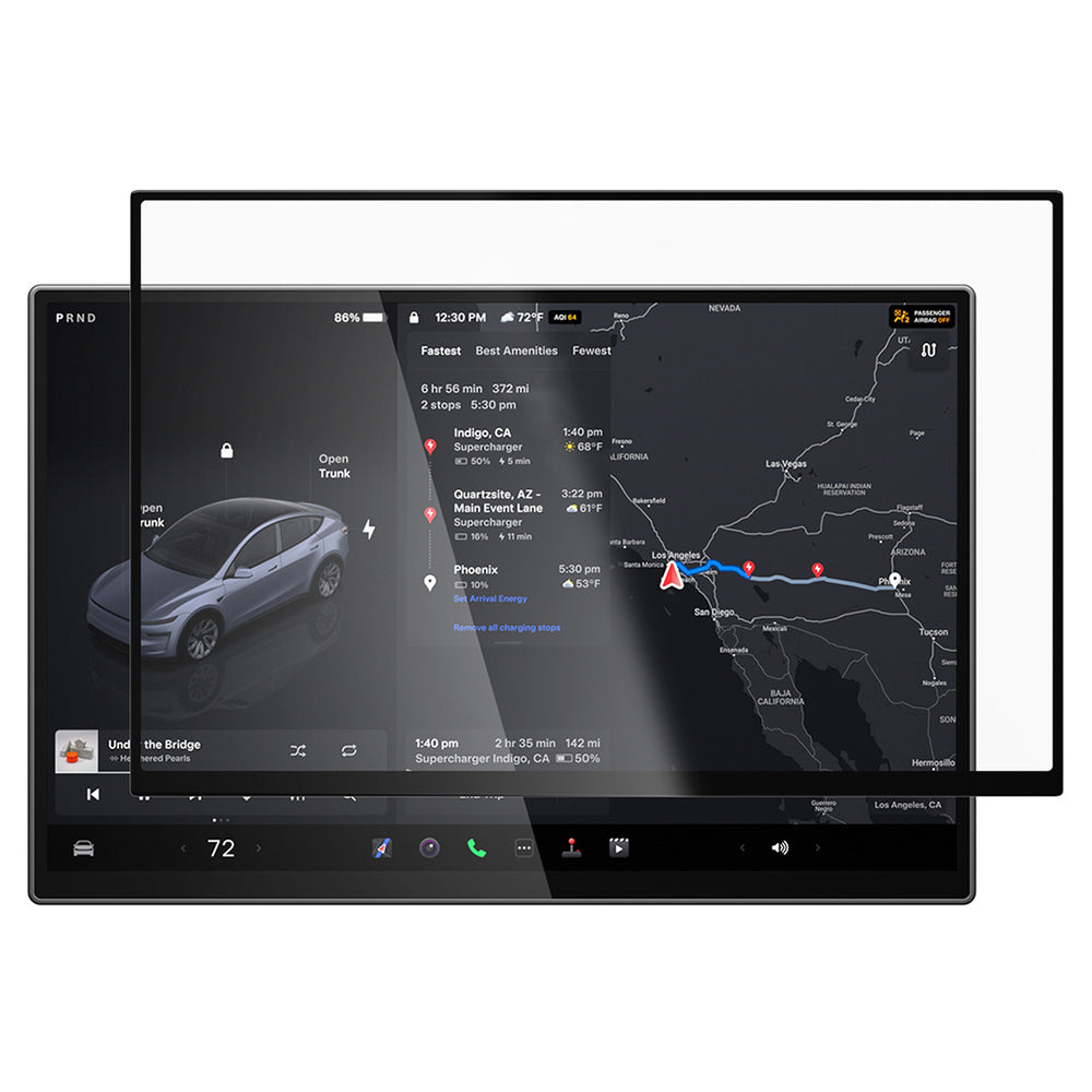 Προστατευτική Μεμβράνη Spigen GlastR EZ FIT Anti-Glare για Πλοήγηση Tesla Y 2026 Premium / Performance, Ασφαλισμένο Γυαλί AGL10819