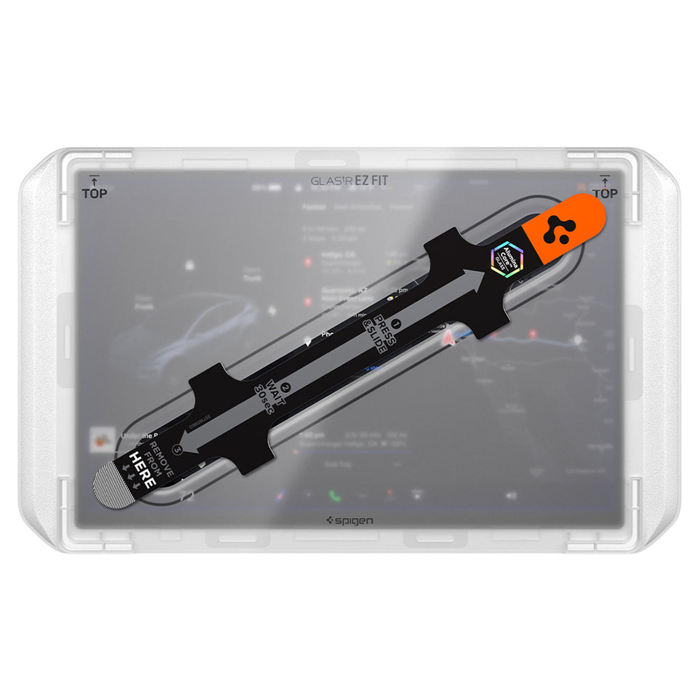 Προστατευτική Μεμβράνη Spigen GlastR EZ FIT Anti-Glare για Πλοήγηση Tesla Y 2026 Premium / Performance, Ασφαλισμένο Γυαλί AGL10819