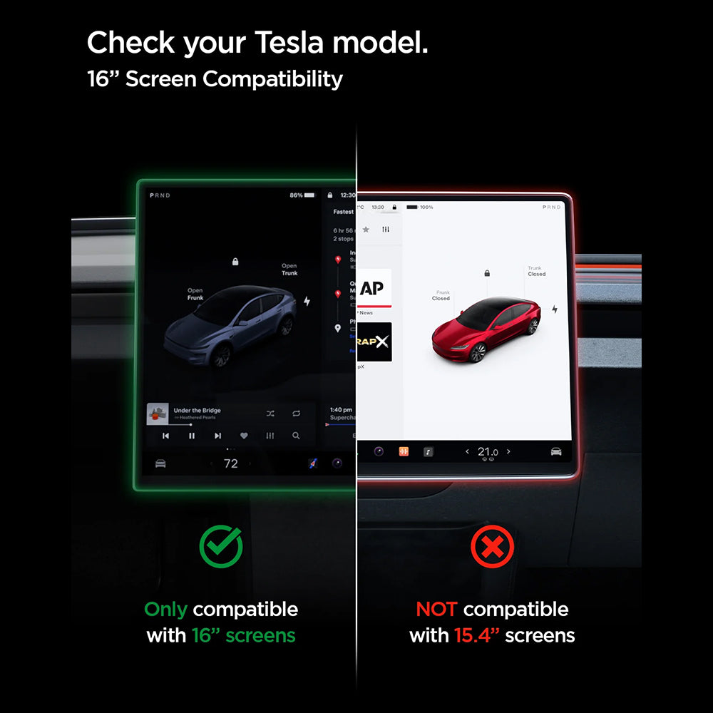 Προστατευτική Μεμβράνη Spigen GlastR EZ FIT Anti-Glare για Πλοήγηση Tesla Y 2026 Premium / Performance, Ασφαλισμένο Γυαλί AGL10819