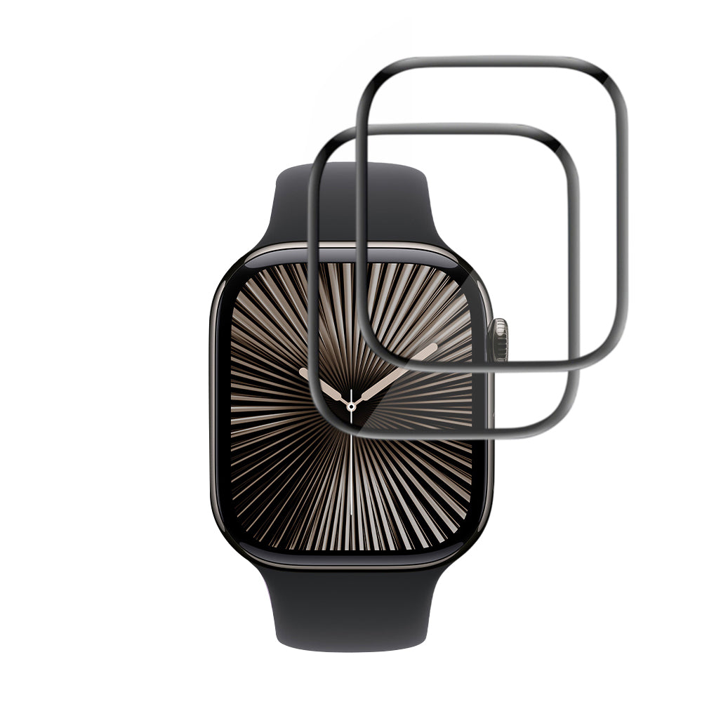 Προστατευτική Μεμβράνη Techsuit Nano Flex για Apple Watch Series 10 / 11 42mm, Σετ 2 τεμαχίων, Πλαστική, Μαύρη