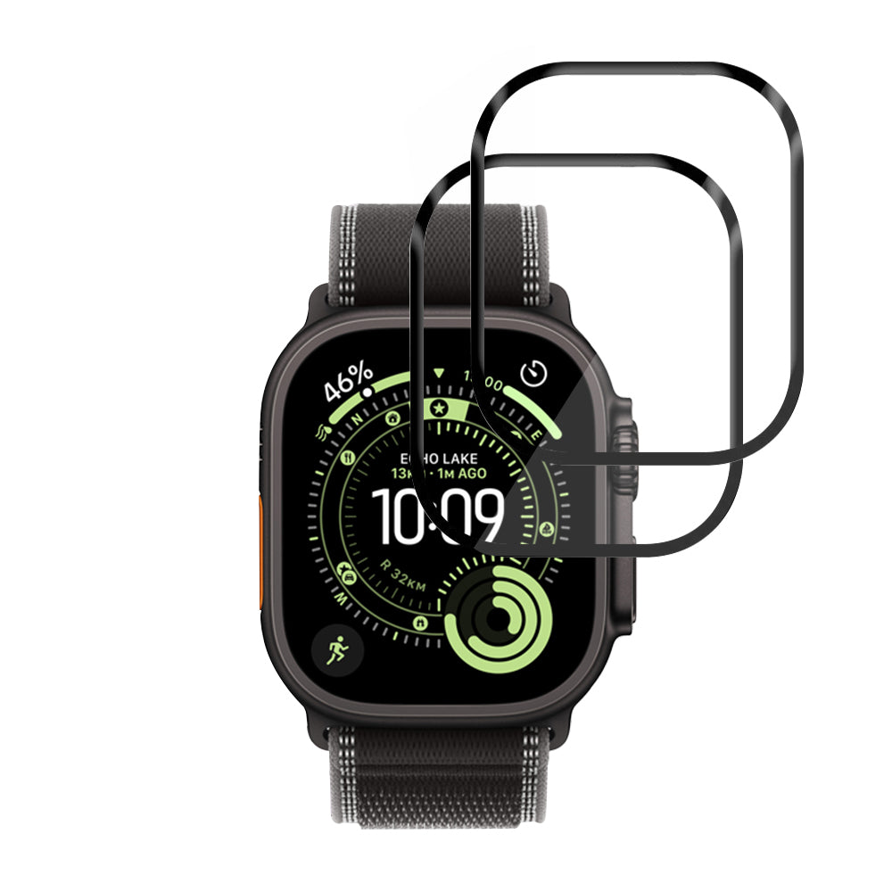 Techsuit Nano Flex Protection Film for Apple Watch Ultra Series, Set of 2 Pieces, Plastic, Black