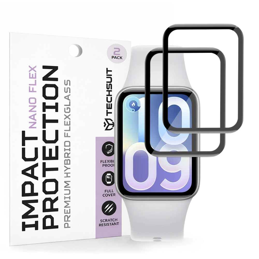 Προστατευτική Μεμβράνη Techsuit Nano Flex για Xiaomi Smart Band 10 Pro, Σετ 2 τεμαχίων, Πλαστικό, Μαύρο