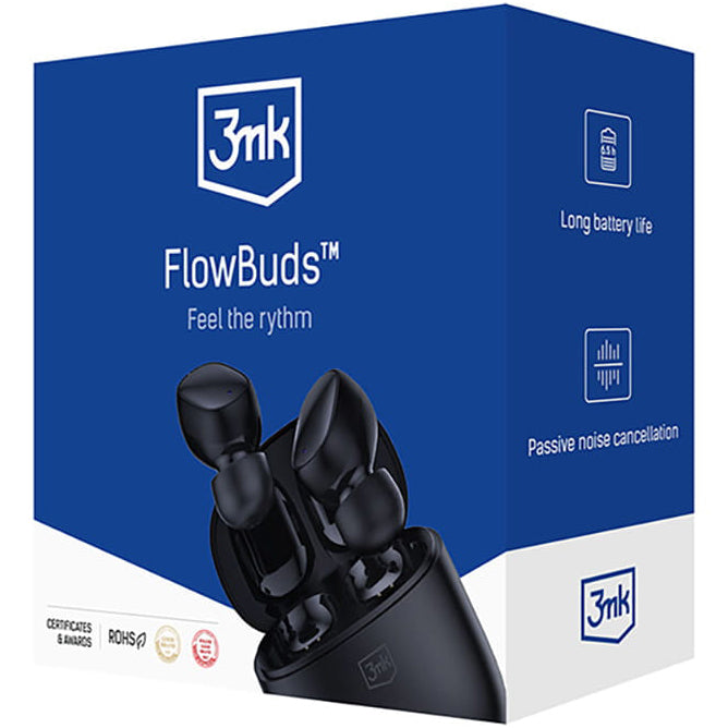 Handsfree Bluetooth 3MK FlowBuds, TWS, Μαύρο