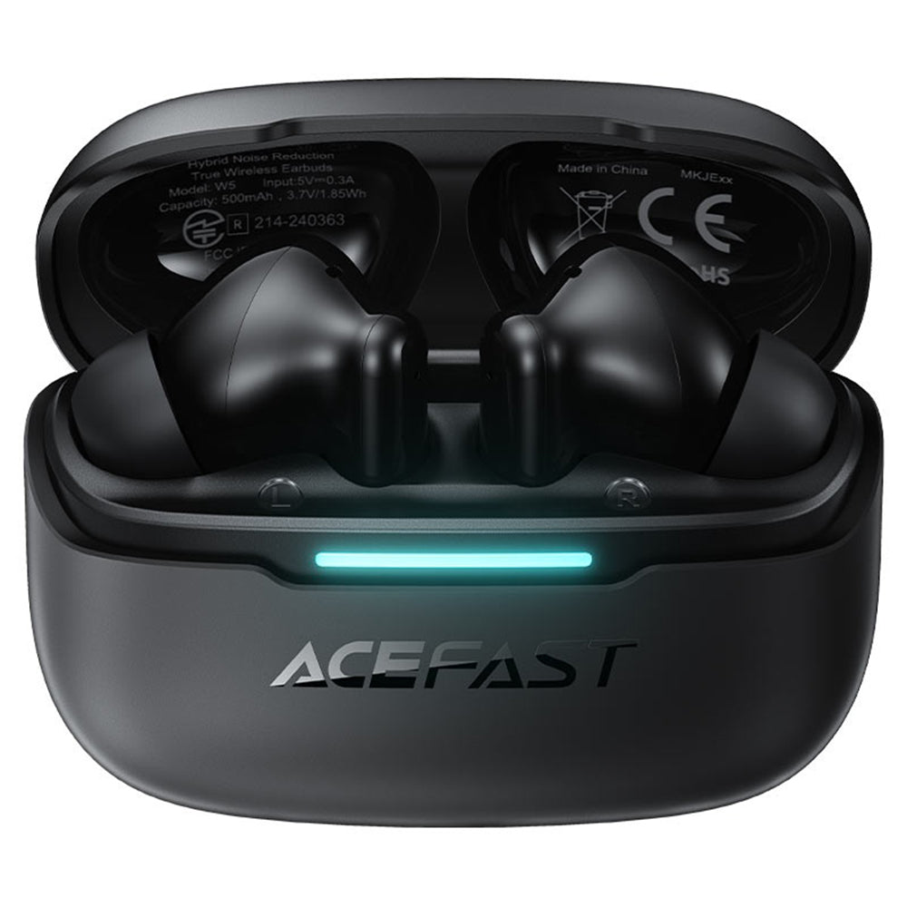 Handsfree Bluetooth Acefast W5, TWS, ANC, Μαύρο