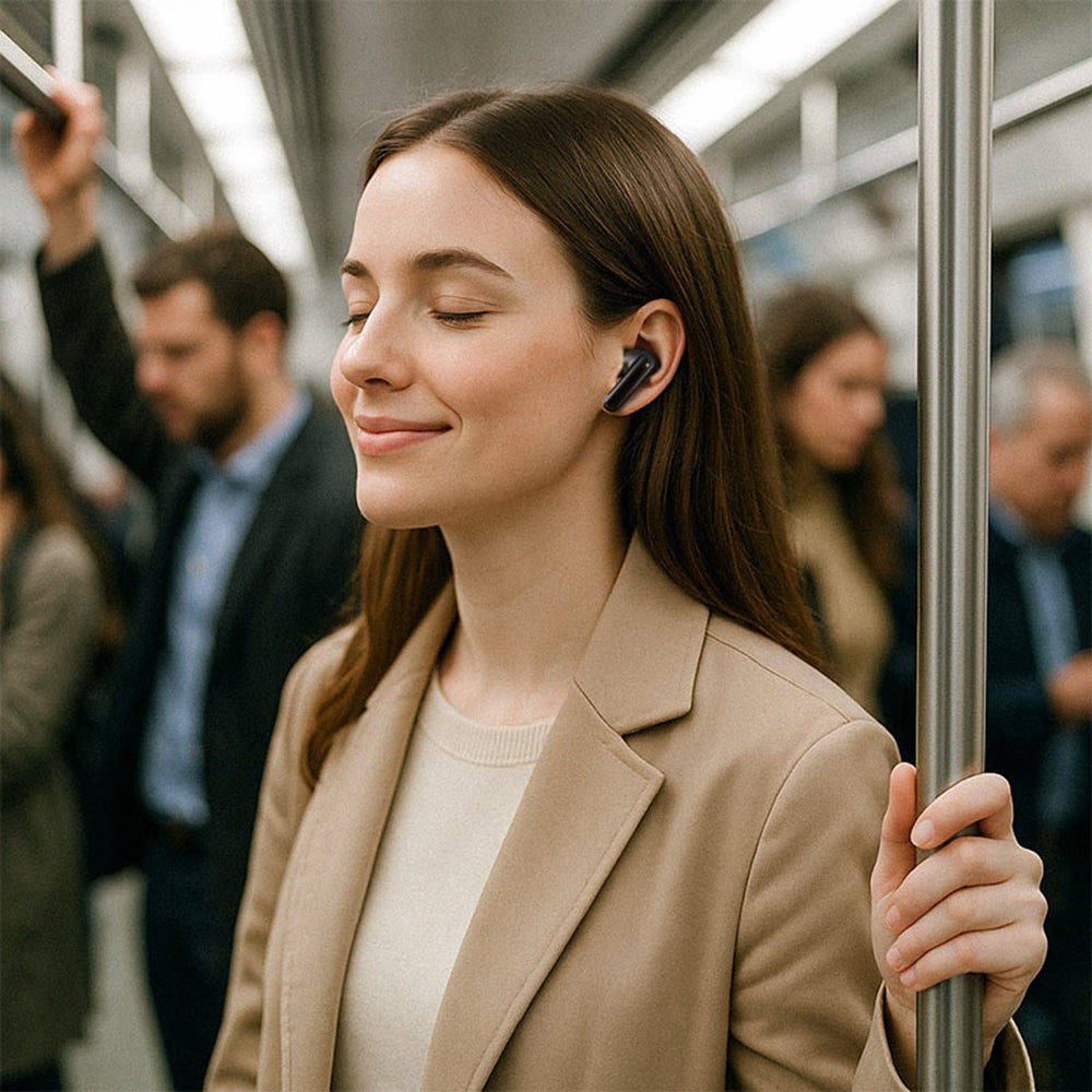 Handsfree Bluetooth Acefast W5, TWS, ANC, Μαύρο