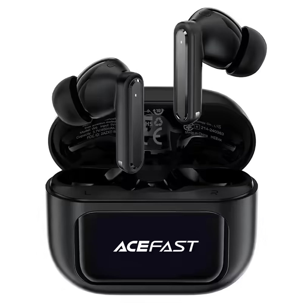 Handsfree Bluetooth Acefast W6, TWS, ANC, Μαύρο