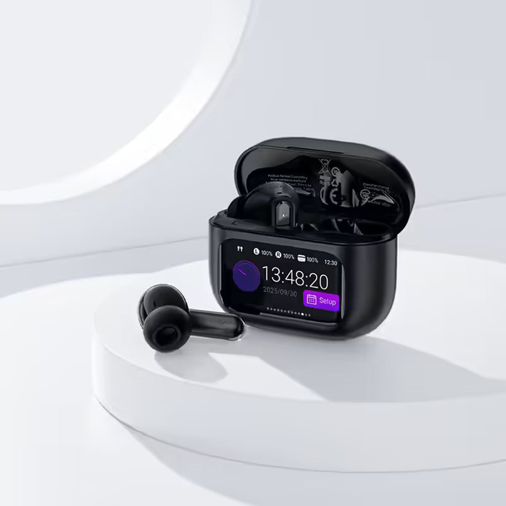 Handsfree Bluetooth Acefast W6, TWS, ANC, Μαύρο