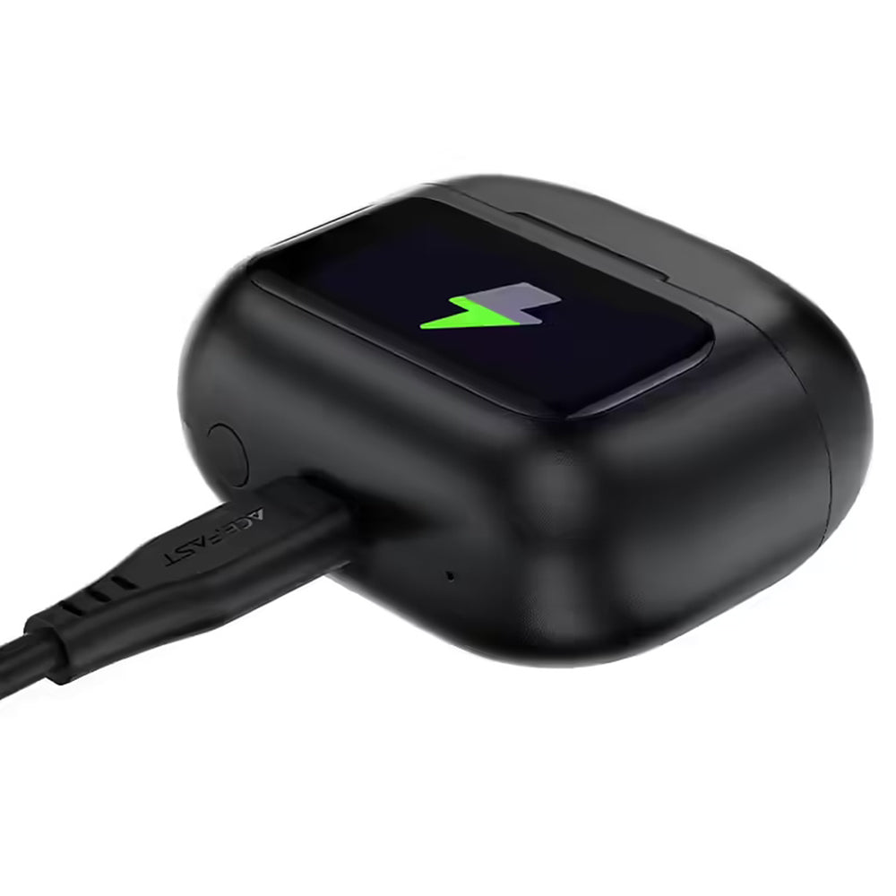 Handsfree Bluetooth Acefast W6, TWS, ANC, Μαύρο