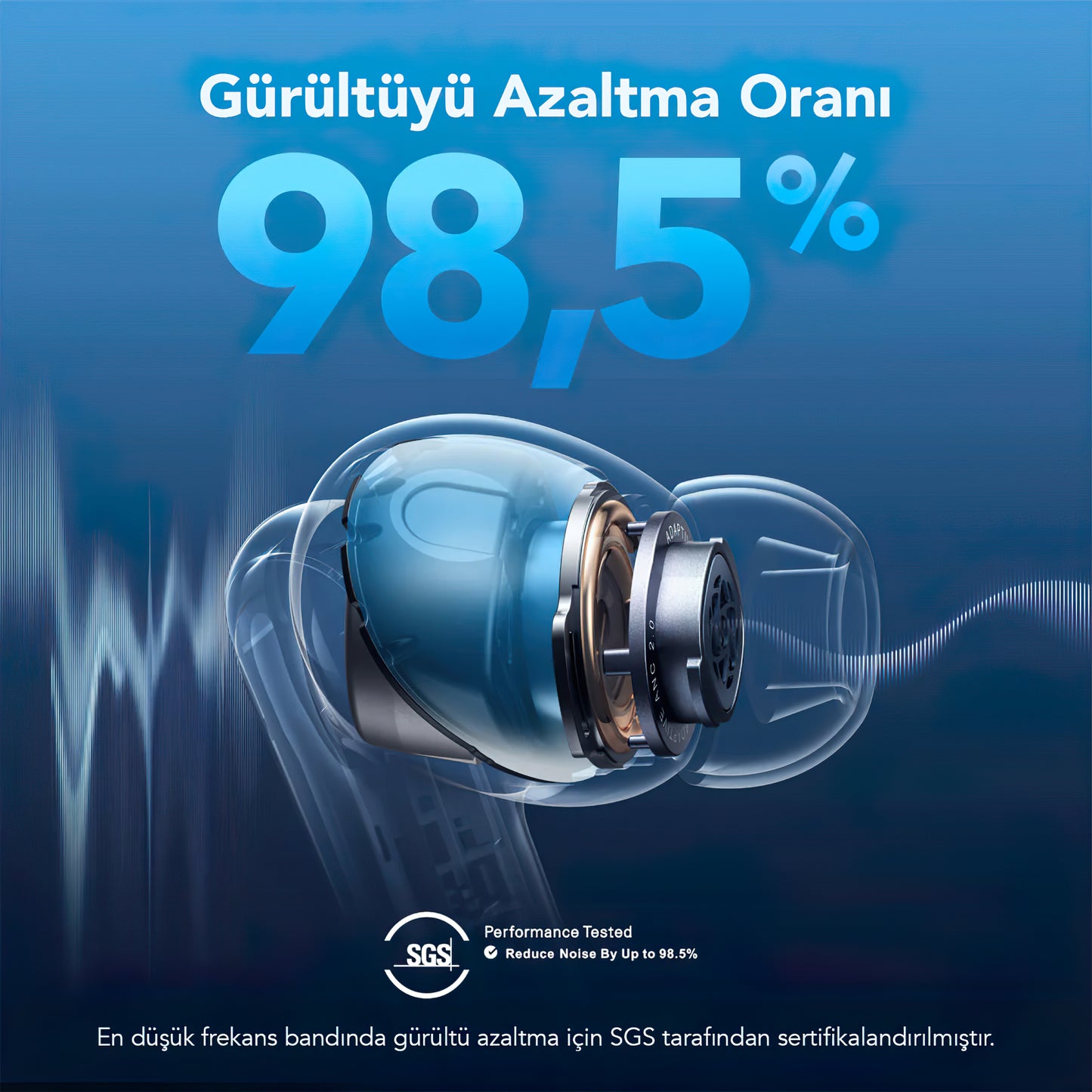 Bluetooth handsfree Anker SoundCore Liberty 4 NC, TWS, ANC, MultiPoint, μπλε A3947G31