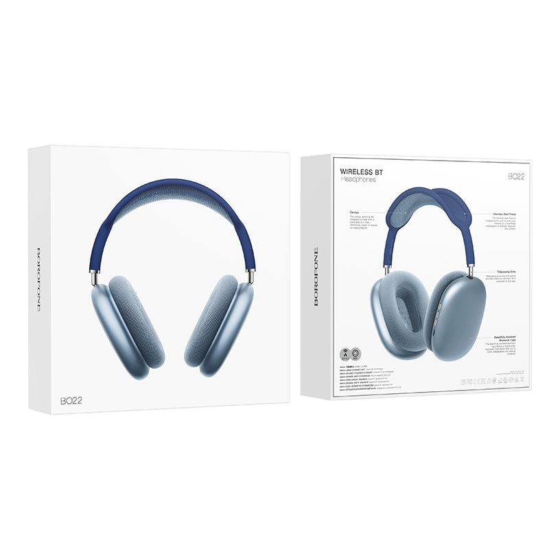 Ακουστικά Bluetooth Borofone BO22 Elegant, A2DP, Μπλε