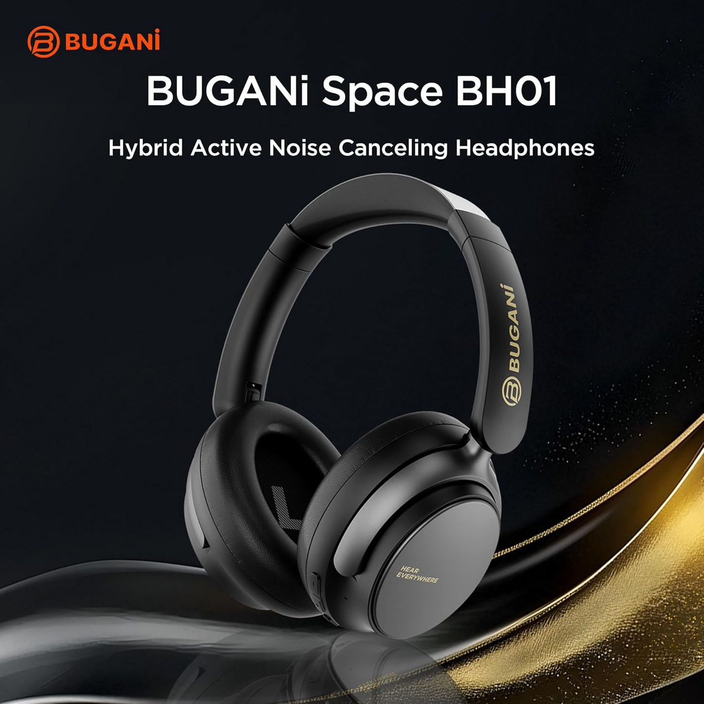 Ασύρματο Handsfree Bluetooth Bugani Space BH01, MultiPoint, A2DP, ANC, Μαύρο