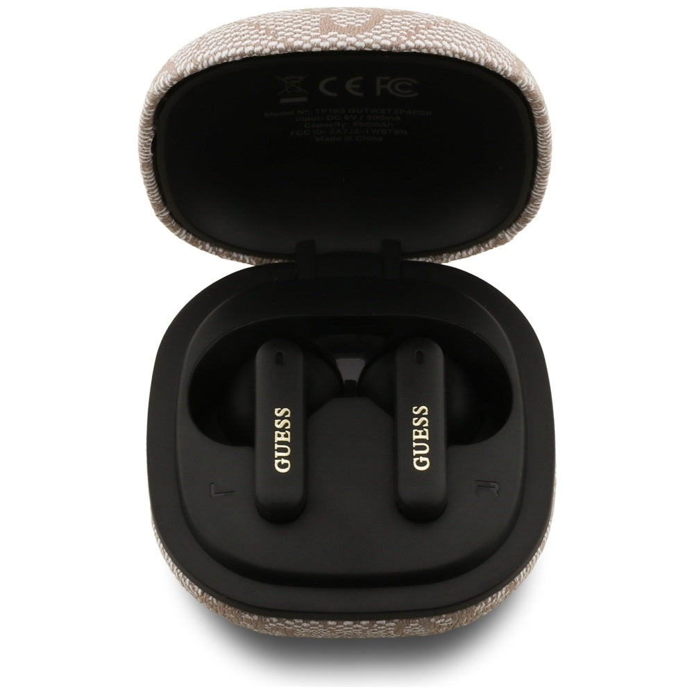 Handsfree Bluetooth Guess 4G Classic Metal Logo, TWS, Ροζ