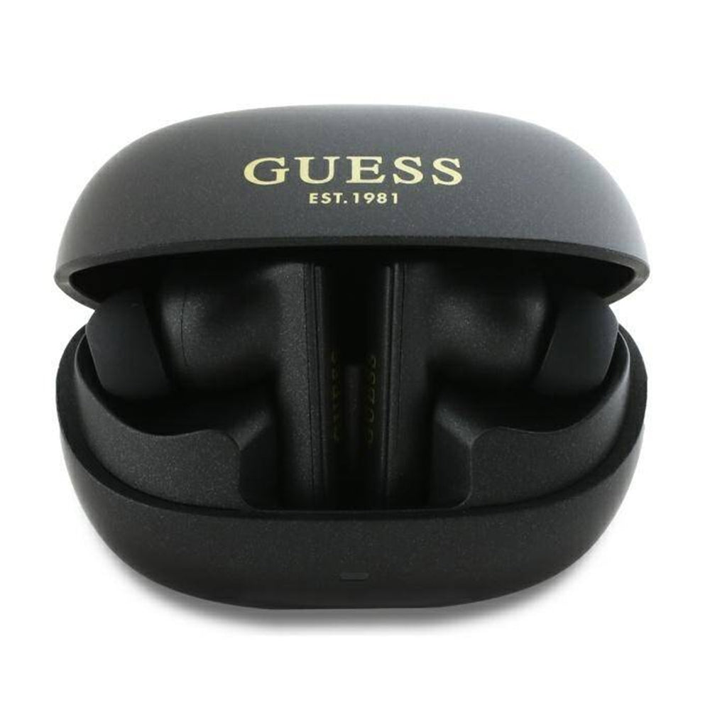 Handsfree Bluetooth Guess Capsule με Εκτυπωμένο Λογότυπο, TWS, ANC, Μαύρο