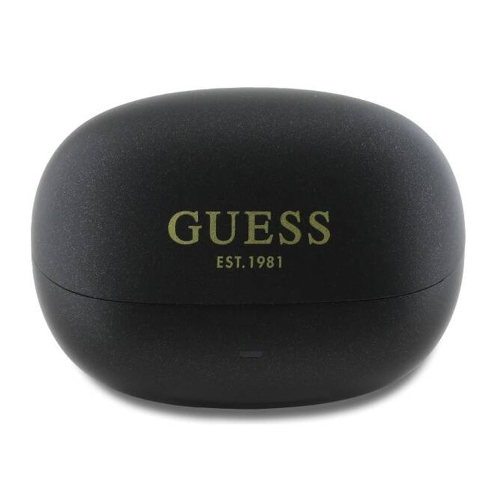 Handsfree Bluetooth Guess Capsule με Εκτυπωμένο Λογότυπο, TWS, ANC, Μαύρο