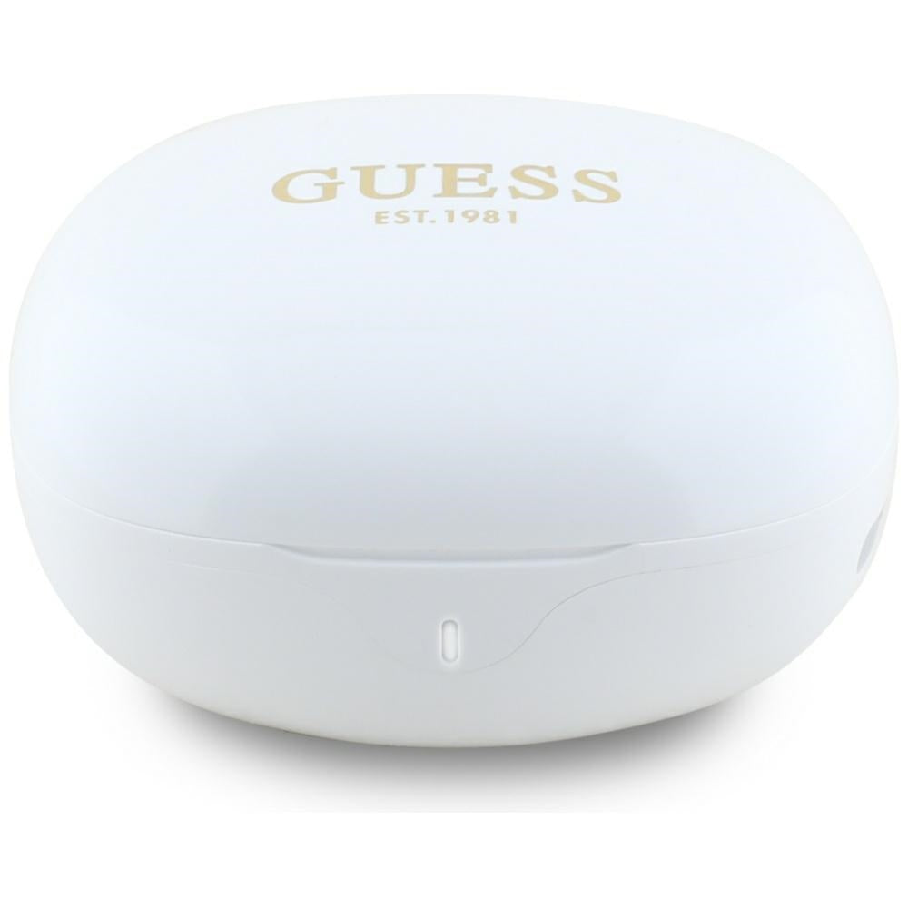 Handsfree Bluetooth Guess Flat Classic Logo Electroplated, TWS, Λευκό