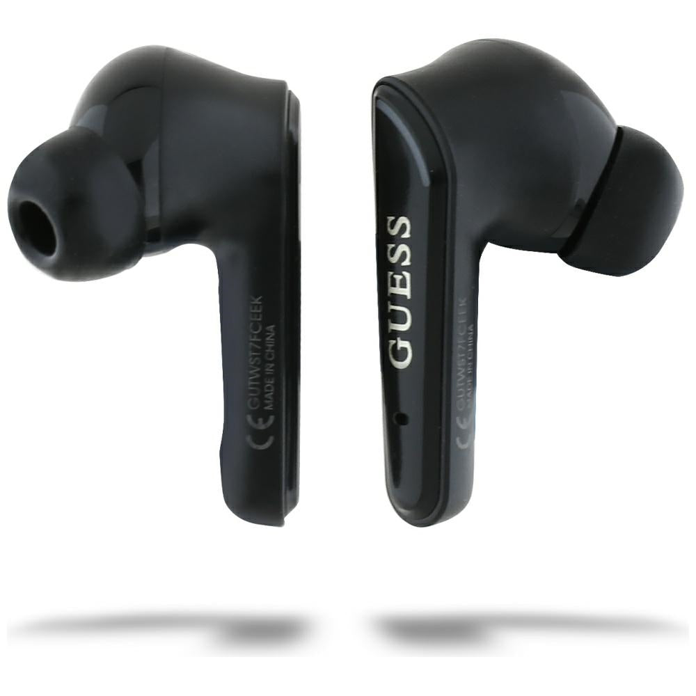 Handsfree Bluetooth Guess Flat Classic Logo Electroplated, TWS, Μαύρο