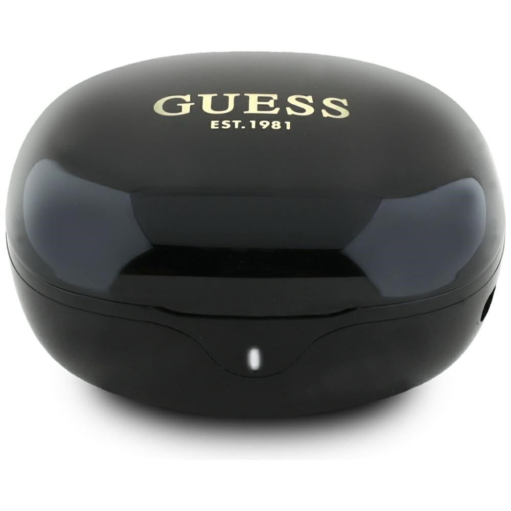 Handsfree Bluetooth Guess Flat Classic Logo Electroplated, TWS, Μαύρο