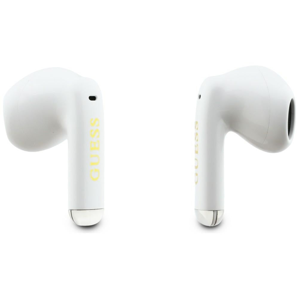 Handsfree Bluetooth Guess Glossy Gold Line Classic, TWS, Λευκό