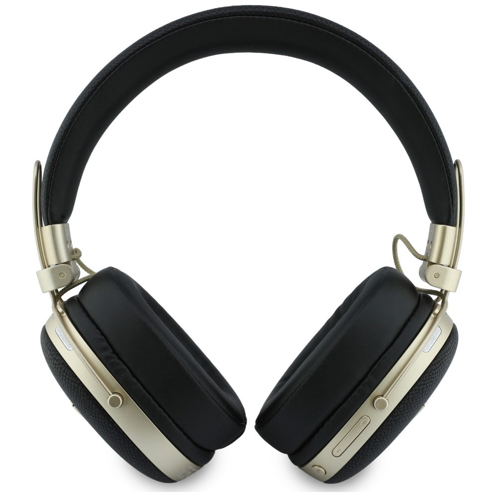 Handsfree Bluetooth Guess με ανάγλυφο τρίγωνο λογότυπο, A2DP, Μαύρο