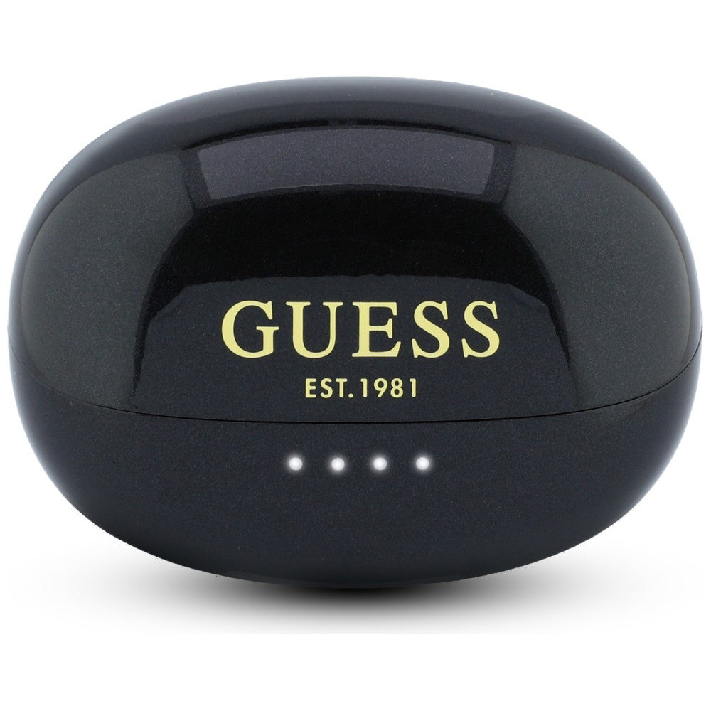 Ασύρματα ακουστικά Bluetooth Guess με μεταλλικό φινίρισμα, ηλεκτροπλαστικά μέρη, κλασικά, TWS, μαύρα