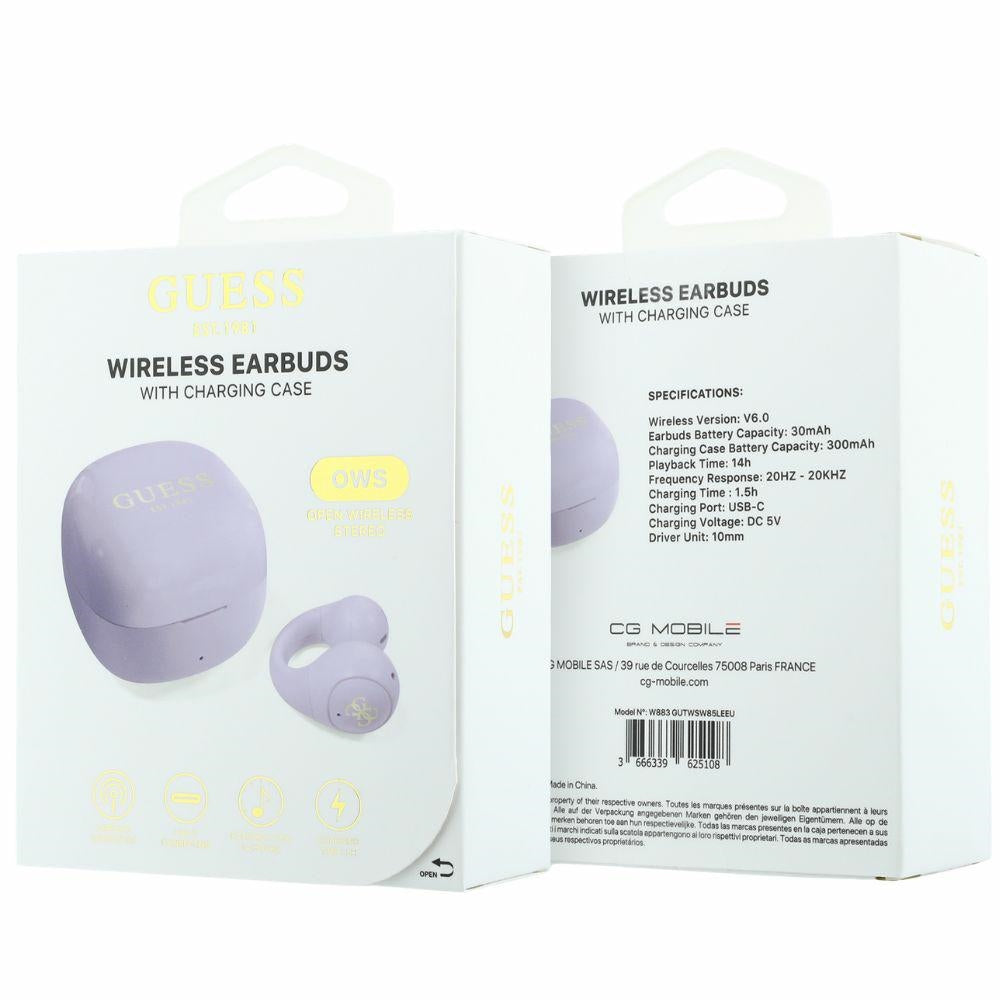 Handsfree Bluetooth Guess Mini Classic, TWS, Μωβ