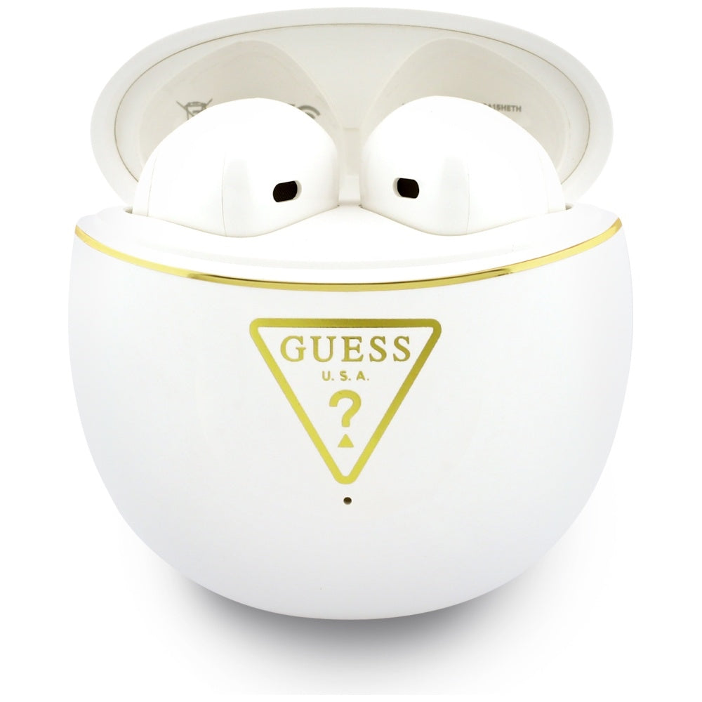 Handsfree Bluetooth Guess Script Print, TWS, Λευκό