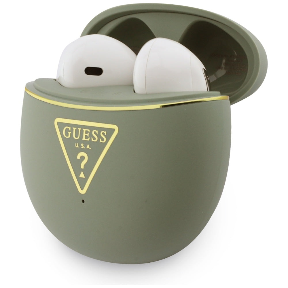 Handsfree Bluetooth Guess Script Print, TWS, Κακί