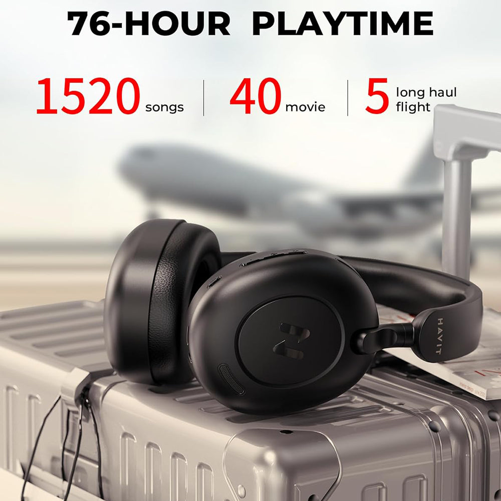 Handsfree Bluetooth HAVIT H655BT, A2DP, ANC, Μαύρο