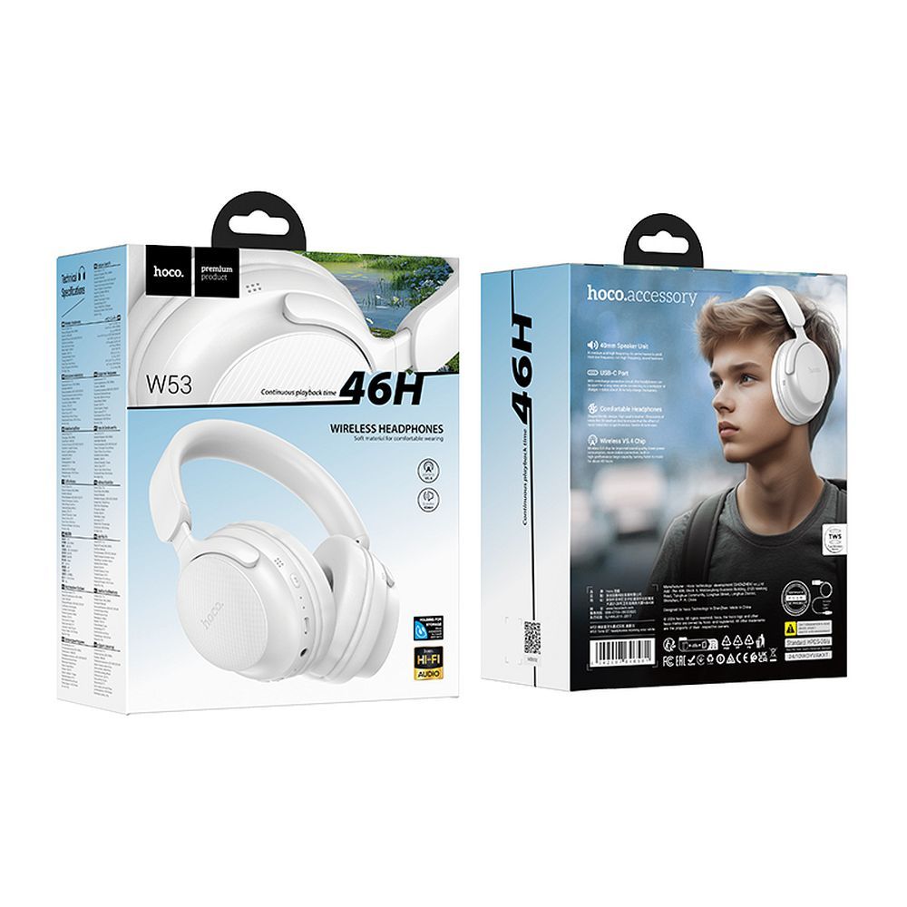 Handsfree Bluetooth HOCO W53, A2DP, Λευκό