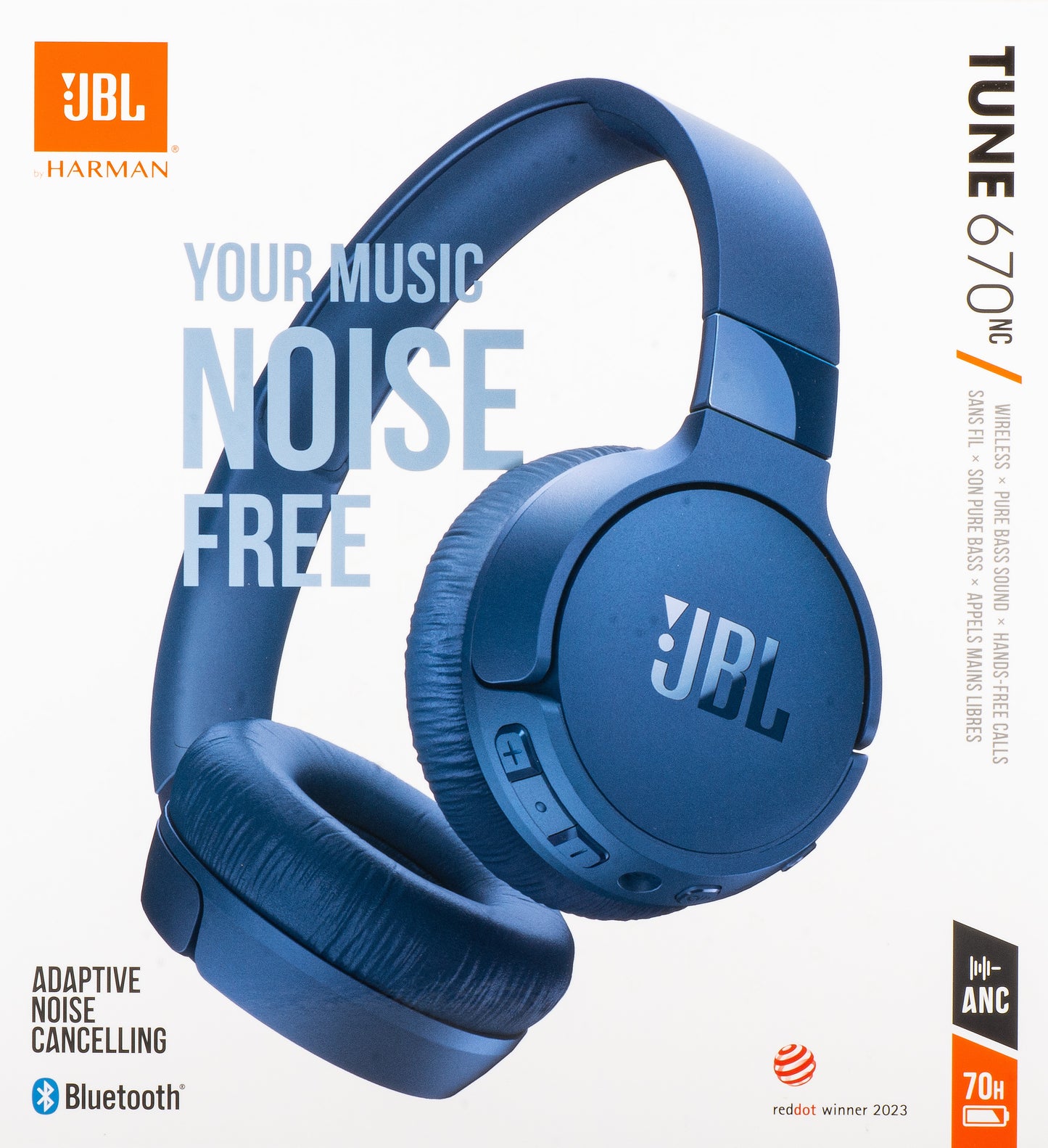 JBL Tune 670NC Bluetooth Handsfree, MultiPoint, A2DP, ANC, Blue JBLT670NCBLUAP