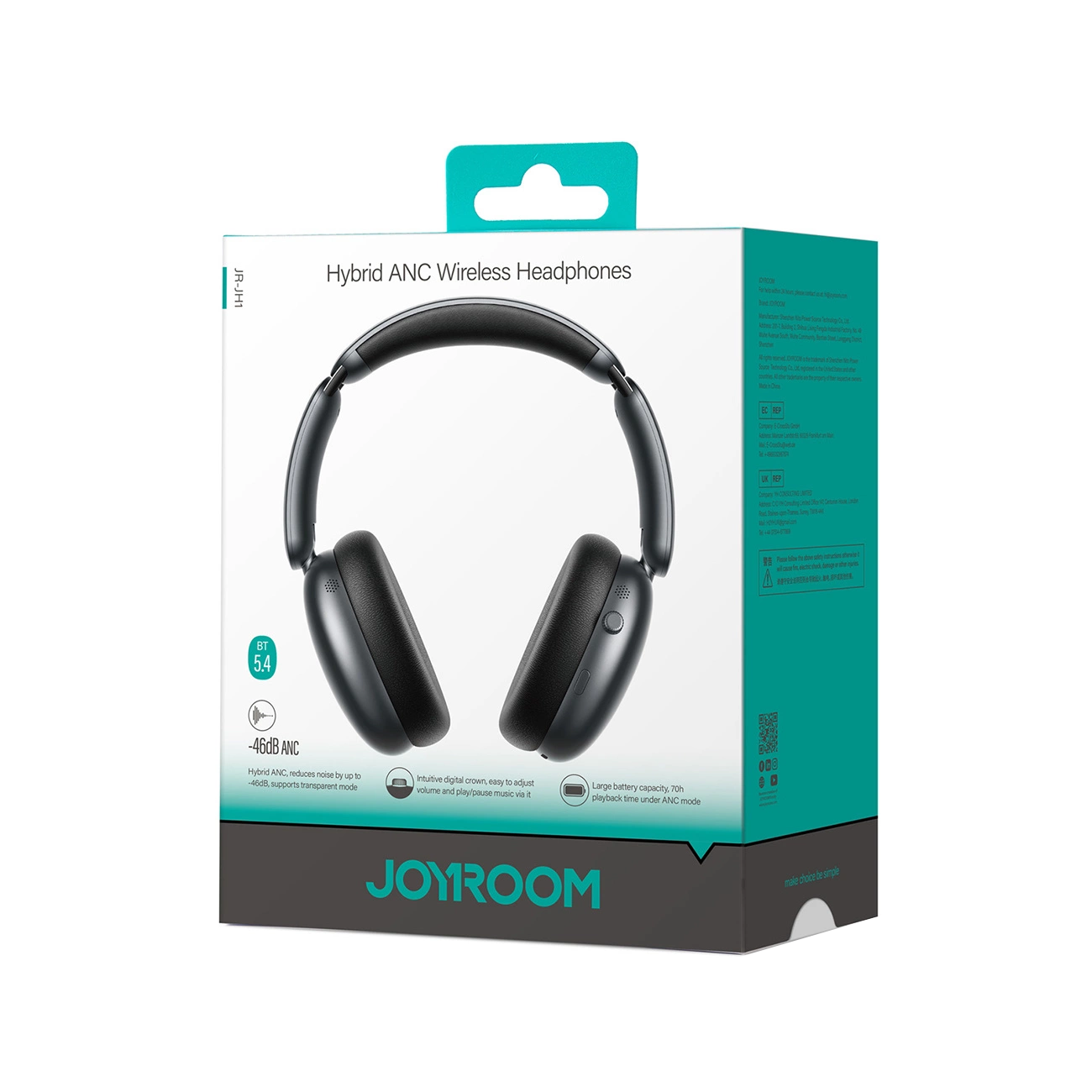 Ασύρματα ακουστικά Bluetooth Joyroom JR-JH1, A2DP, ANC, Μαύρο