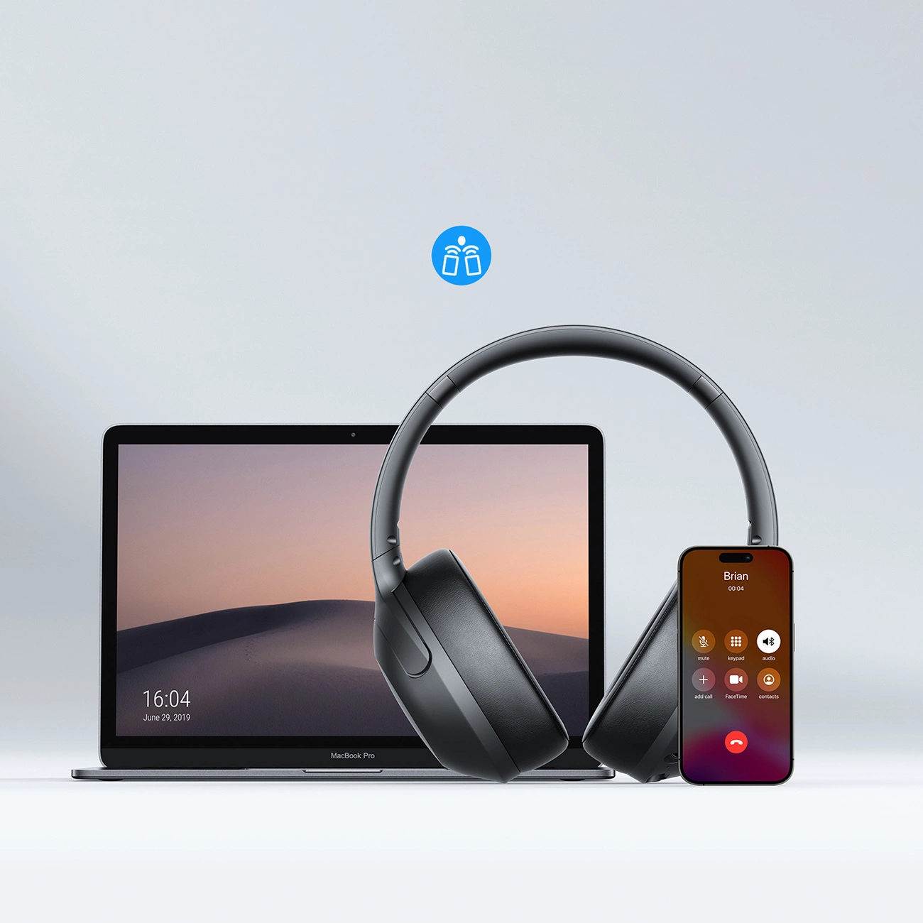 Ασύρματα ακουστικά Bluetooth Joyroom JR-JH2, A2DP, ANC, Μαύρο