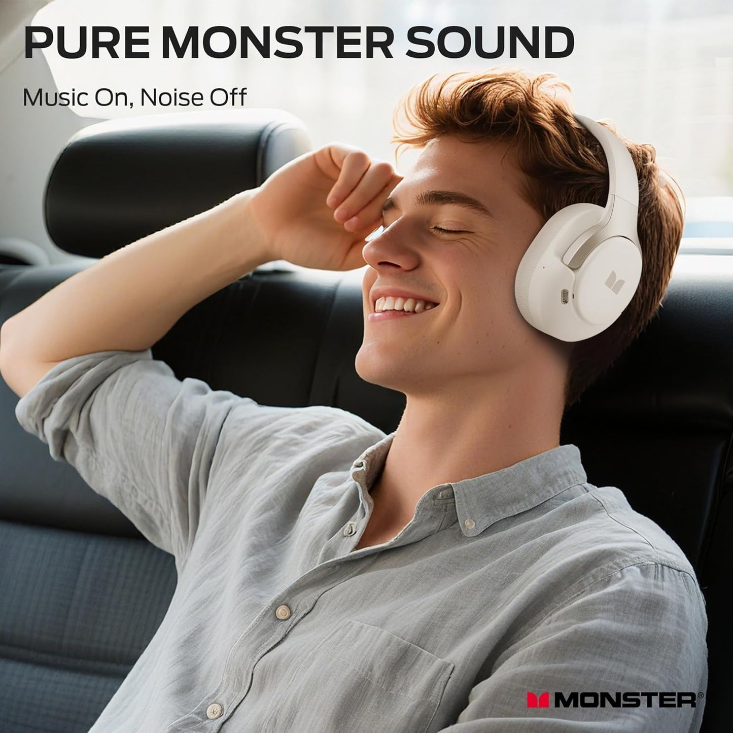 Ασύρματο ακουστικό Bluetooth Monster Persona 5th, MultiPoint, A2DP, ANC, Λευκό