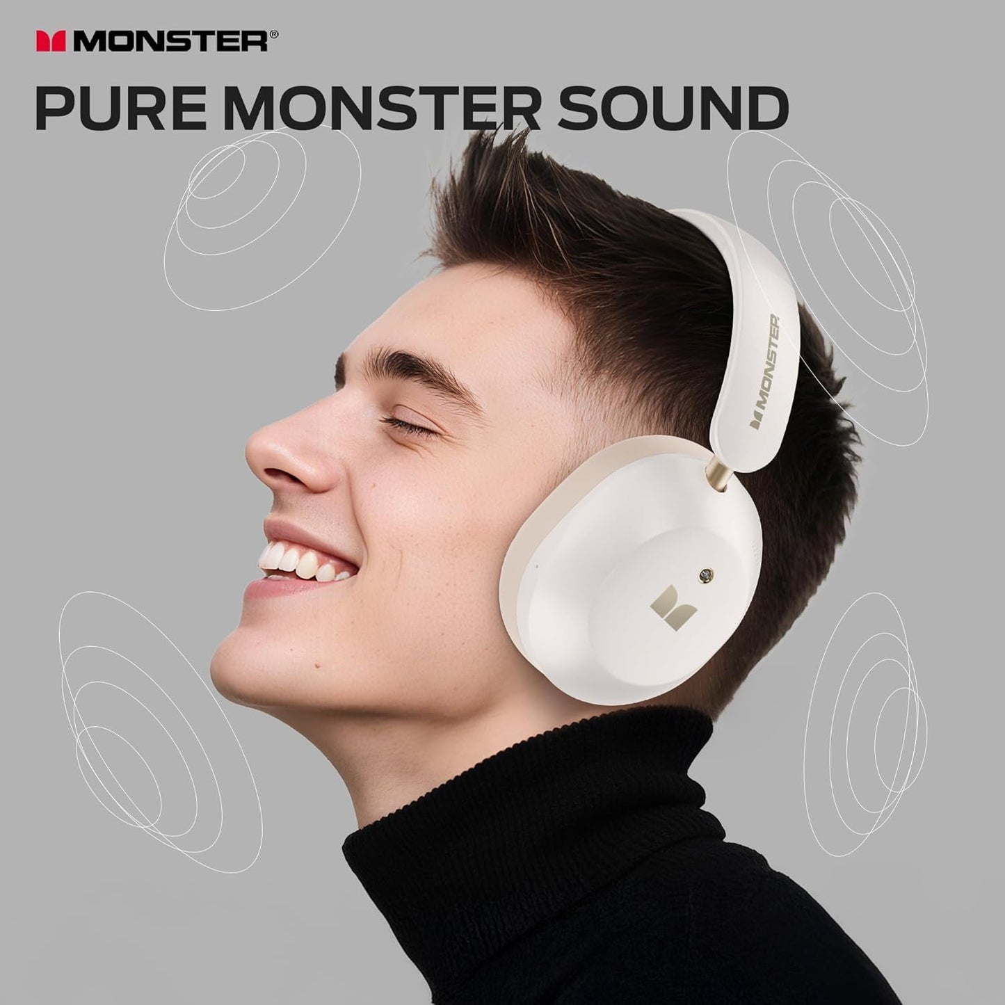 Ασύρματο ακουστικό Bluetooth Monster Persona 6th, MultiPoint, A2DP, ANC, Λευκό