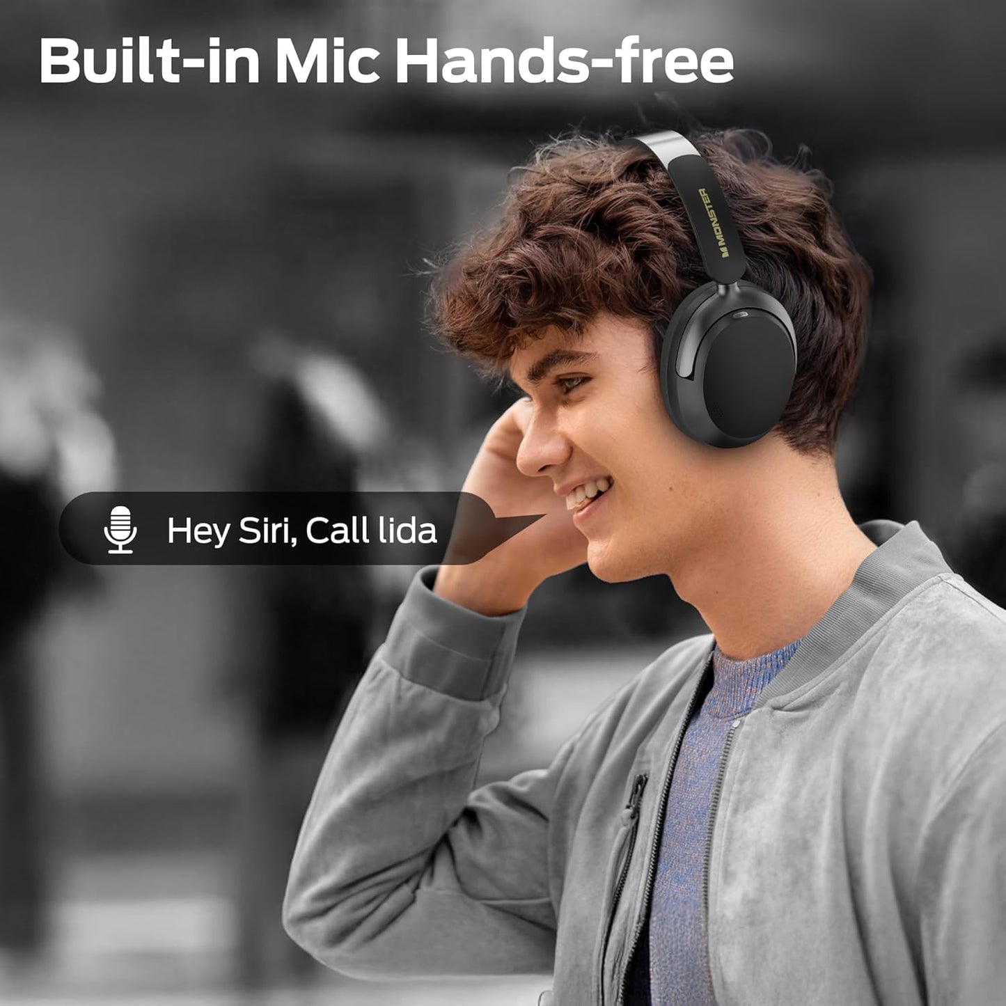 Handsfree Bluetooth Monster Persona 3rd, MultiPoint, A2DP, ANC, Μαύρο